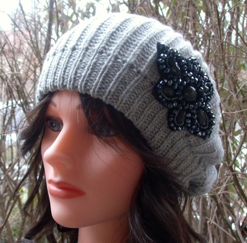 stylish beret with applique
